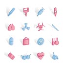 collection of  medical themed icons and warning-signs - vector icon set