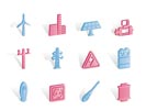 Electricity and power icons - vector icon set