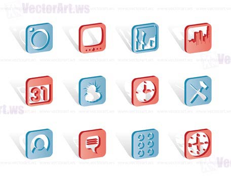 Mobile Phone and Computer icon - Vector Icon Set