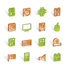 Computer  performance and equipment icons - vector icon set