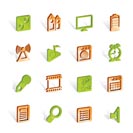 Mobile phone  performance, internet and office icons - vector icon set