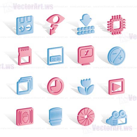 Digital Camera Performance - Vector Icon Set