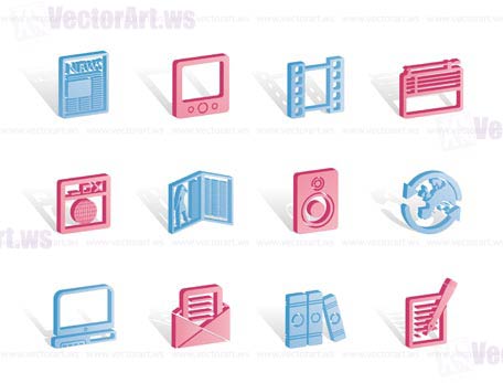 Media and information icons - Vector Icon Set