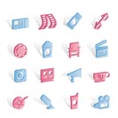 Cinema and Movie - vector icon set