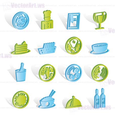 Restaurant, food and drink icons - vector icon set