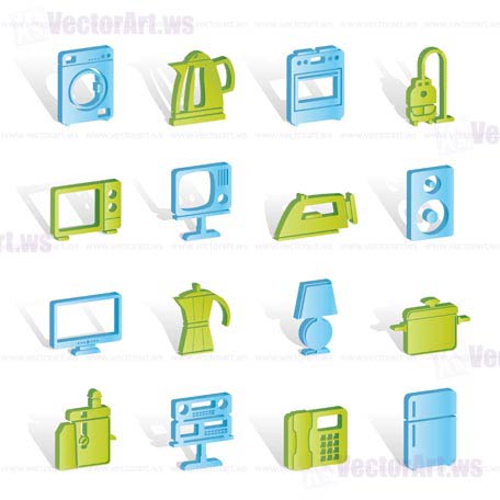 home equipment icons - vector icon set