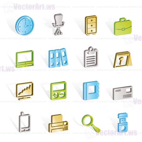 Business and office icons - vector icon set