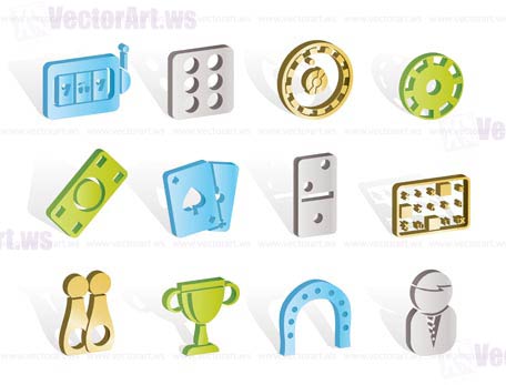 gambling and casino Icons - vector icon set