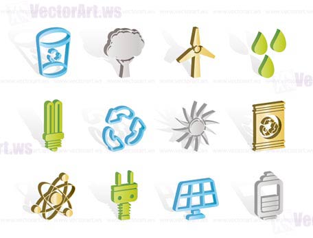 Ecology, energy and nature icons - Vector Icon Set