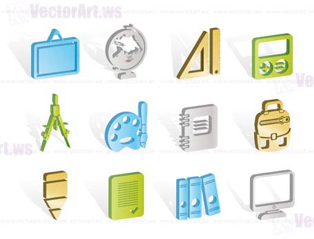 School and education icons - vector icon set