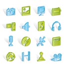 Media and household equipment icons - vector icon set