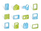 technical, media and electronics icons - vector icon set