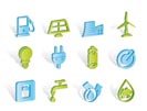 Ecology, power and energy icons - vector icon set