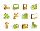 Business, technology communications icons - vector icon set