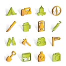 tourism and hiking icons - vector icon set