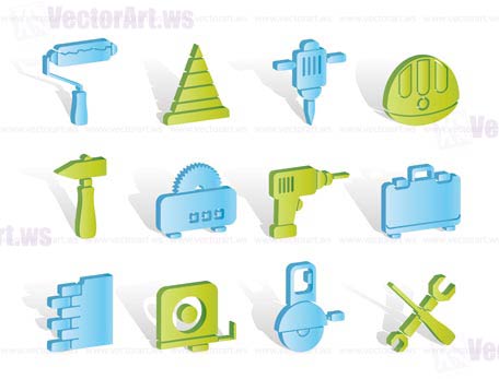 Building and Construction Tools icons - Vector Icon Set