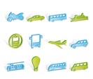 Travel and transportation of people icons - vector icon set