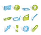 Realistic Car Parts and Services icons - Vector Icon Set 1