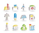 Power and electricity industry icons - vector icon set