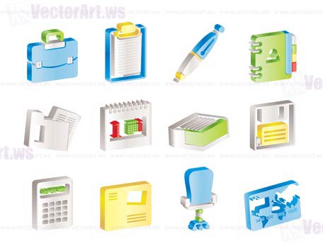 Business and office icons - vector icon set