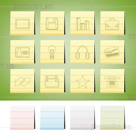 Office and business icons - vector icon set