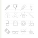 collection of  medical themed icons and warning-signs vector icon set