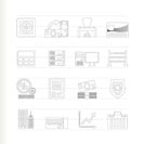 bank, business, finance and office icons - vector icon set