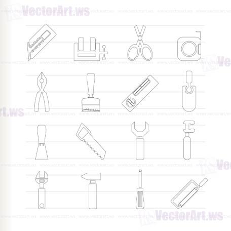 Building and Construction Tools icons - Vector Icon Set