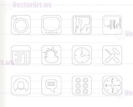 Mobile Phone and Computer icon - Vector Icon Set