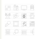 Mobile phone  performance, internet and office icons - vector icon set