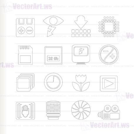 Digital Camera Performance - Vector Icon Set