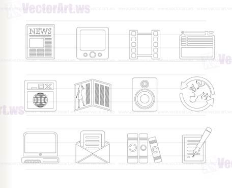 Media and information icons - Vector Icon Set