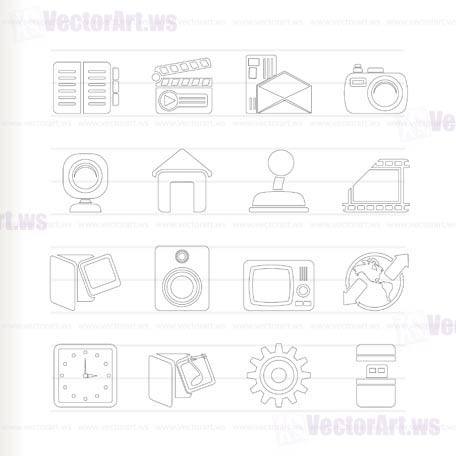 Internet, Computer and mobile phone icons - Vector icon set