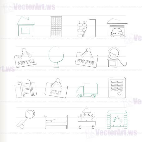 Real Estate icons - Vector Icon Set