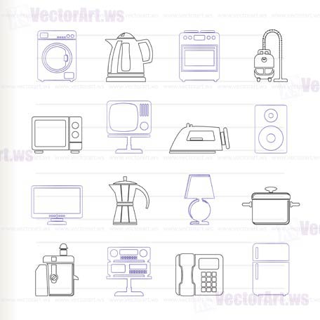 home equipment icons - vector icon set