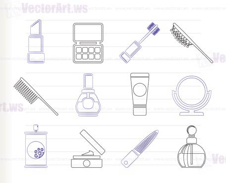 beauty, cosmetic and make-up icons - vector icon set