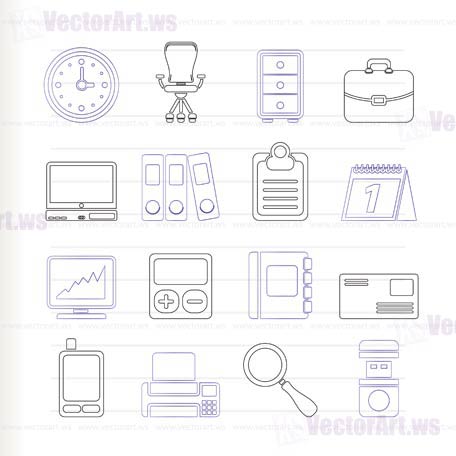 Business and office icons - vector icon set