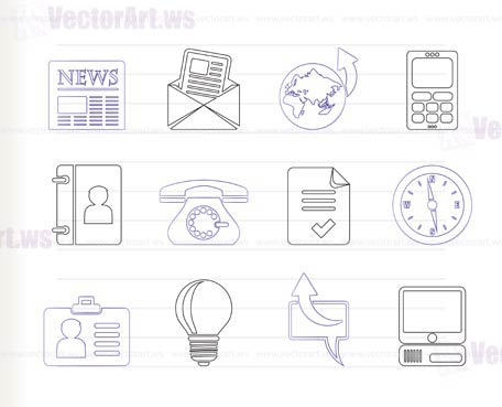 Business and office icons - vector icon set