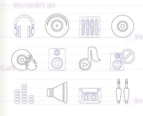 Music and sound icons -  Vector Icon Set