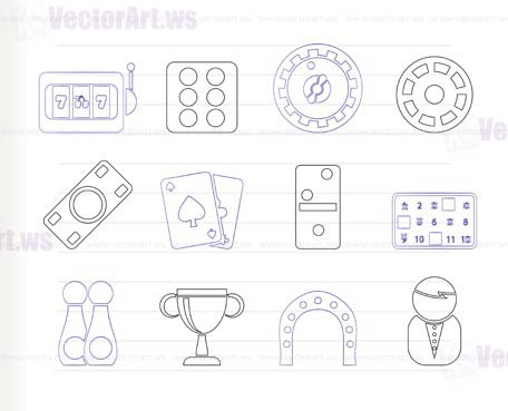 gambling and casino Icons - vector icon set