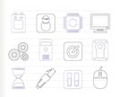 Computer and mobile phone elements icon - vector icon set