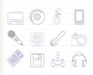 Computer and mobile phone Equipment Icons - Vector Icon Set