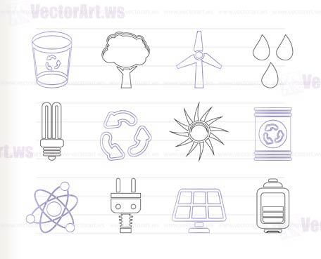 Ecology, energy and nature icons - Vector Icon Set