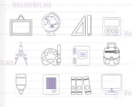 School and education icons - vector icon set