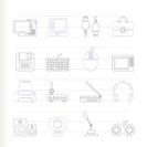 Computer equipment and periphery icons - vector icon set