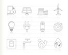 Ecology, power and energy icons - vector icon set