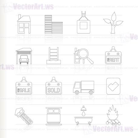 Real  Estate and building icons - Vector Icon Set