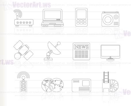 Business, technology  communications icons - vector icon set