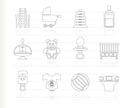 Child, Baby and Baby Online Shop Icons - Vector Icon Set