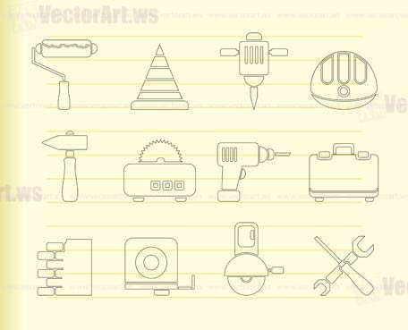 Building and Construction Tools icons - Vector Icon Set